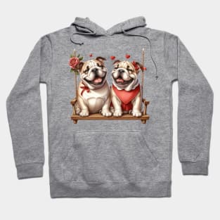 Valentine Bulldog Couple Hoodie